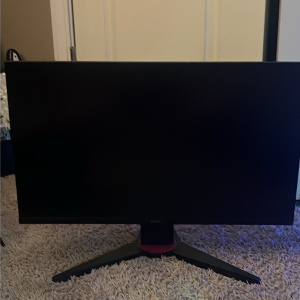 Samsung Black Monitor with Red Accents